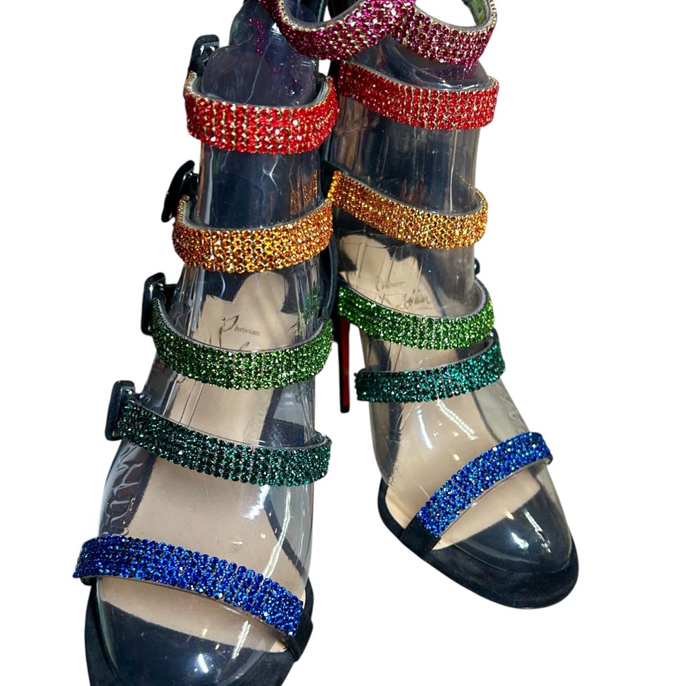 Christian Louboutin Rainbow crystal gladiator Heels
